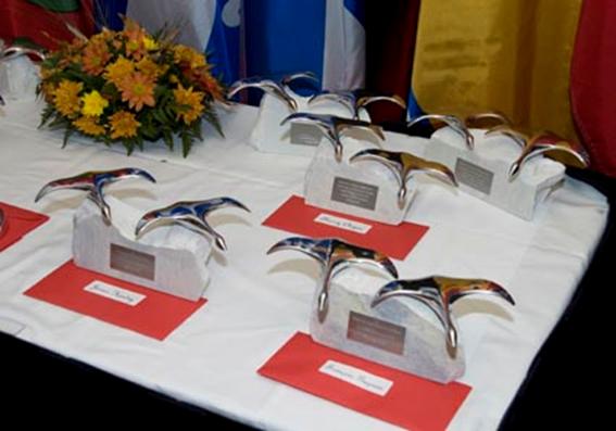 The 2008 Synergy Awards on display prior to the ceremony in Halifax